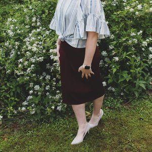 Burgundy Pencil Skirt